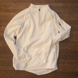 Lands’ End White Long Sleeve Zip Up Jacket